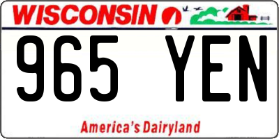 WI license plate 965YEN