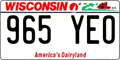 WI license plate 965YEO
