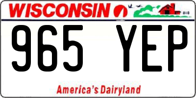 WI license plate 965YEP