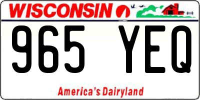 WI license plate 965YEQ