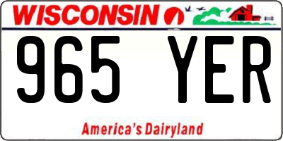 WI license plate 965YER