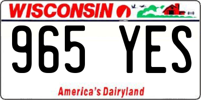 WI license plate 965YES