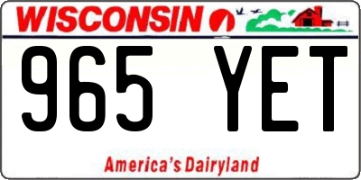 WI license plate 965YET