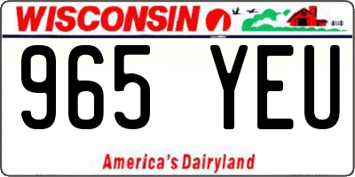 WI license plate 965YEU