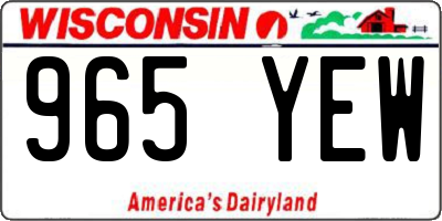 WI license plate 965YEW