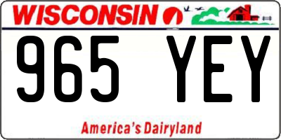 WI license plate 965YEY