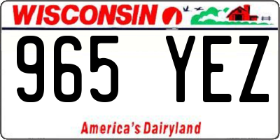 WI license plate 965YEZ