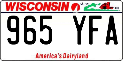 WI license plate 965YFA
