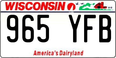 WI license plate 965YFB