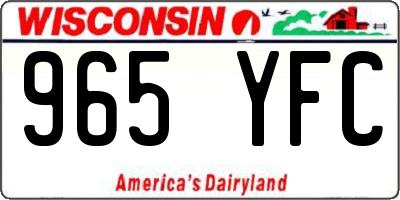WI license plate 965YFC