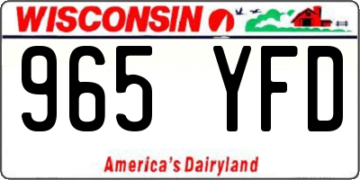 WI license plate 965YFD