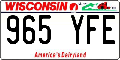 WI license plate 965YFE