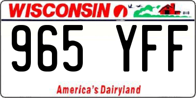 WI license plate 965YFF