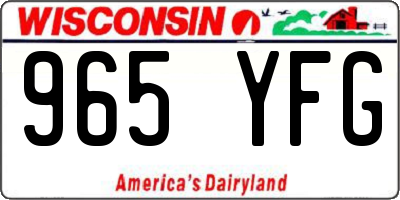 WI license plate 965YFG