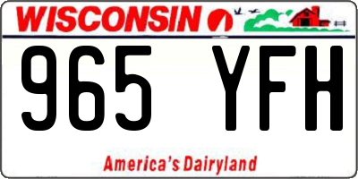 WI license plate 965YFH