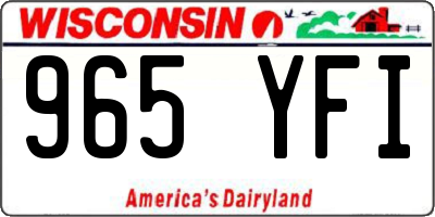 WI license plate 965YFI