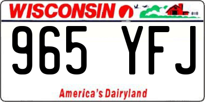 WI license plate 965YFJ