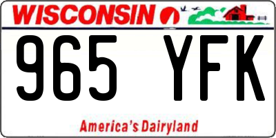 WI license plate 965YFK