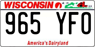 WI license plate 965YFO