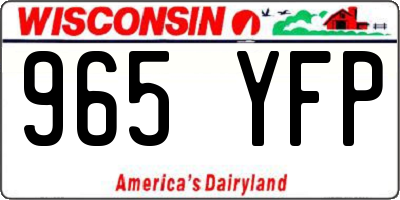 WI license plate 965YFP