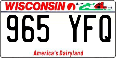 WI license plate 965YFQ