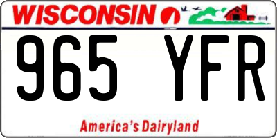WI license plate 965YFR