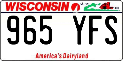 WI license plate 965YFS