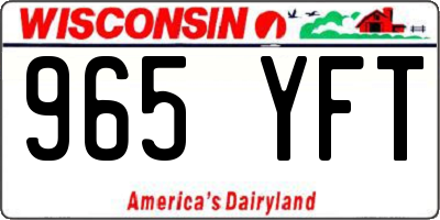 WI license plate 965YFT