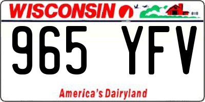 WI license plate 965YFV