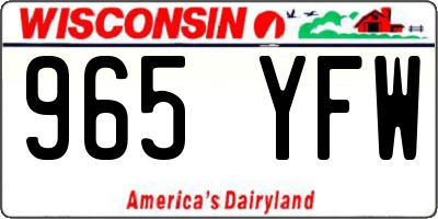 WI license plate 965YFW