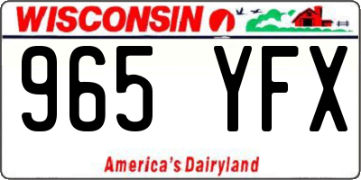 WI license plate 965YFX