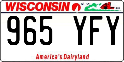 WI license plate 965YFY