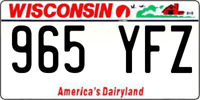 WI license plate 965YFZ