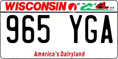 WI license plate 965YGA