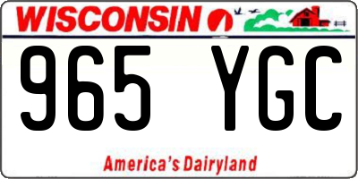 WI license plate 965YGC