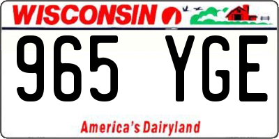 WI license plate 965YGE