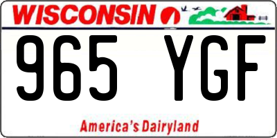 WI license plate 965YGF