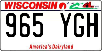 WI license plate 965YGH