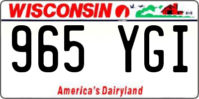 WI license plate 965YGI