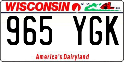 WI license plate 965YGK