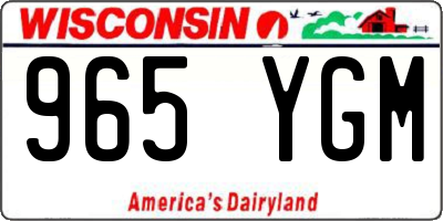 WI license plate 965YGM