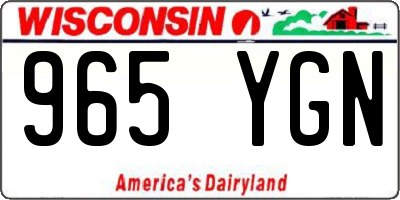 WI license plate 965YGN