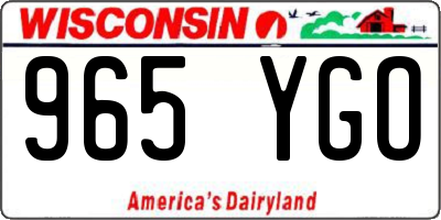 WI license plate 965YGO