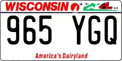 WI license plate 965YGQ