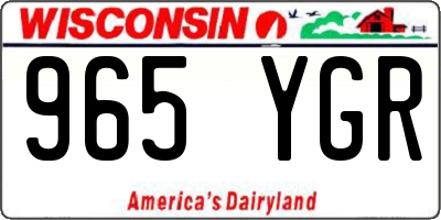 WI license plate 965YGR