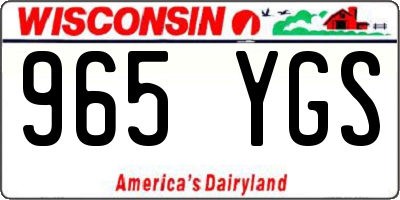 WI license plate 965YGS