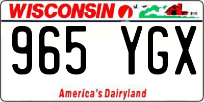 WI license plate 965YGX
