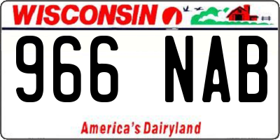 WI license plate 966NAB