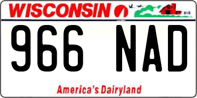 WI license plate 966NAD