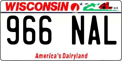 WI license plate 966NAL